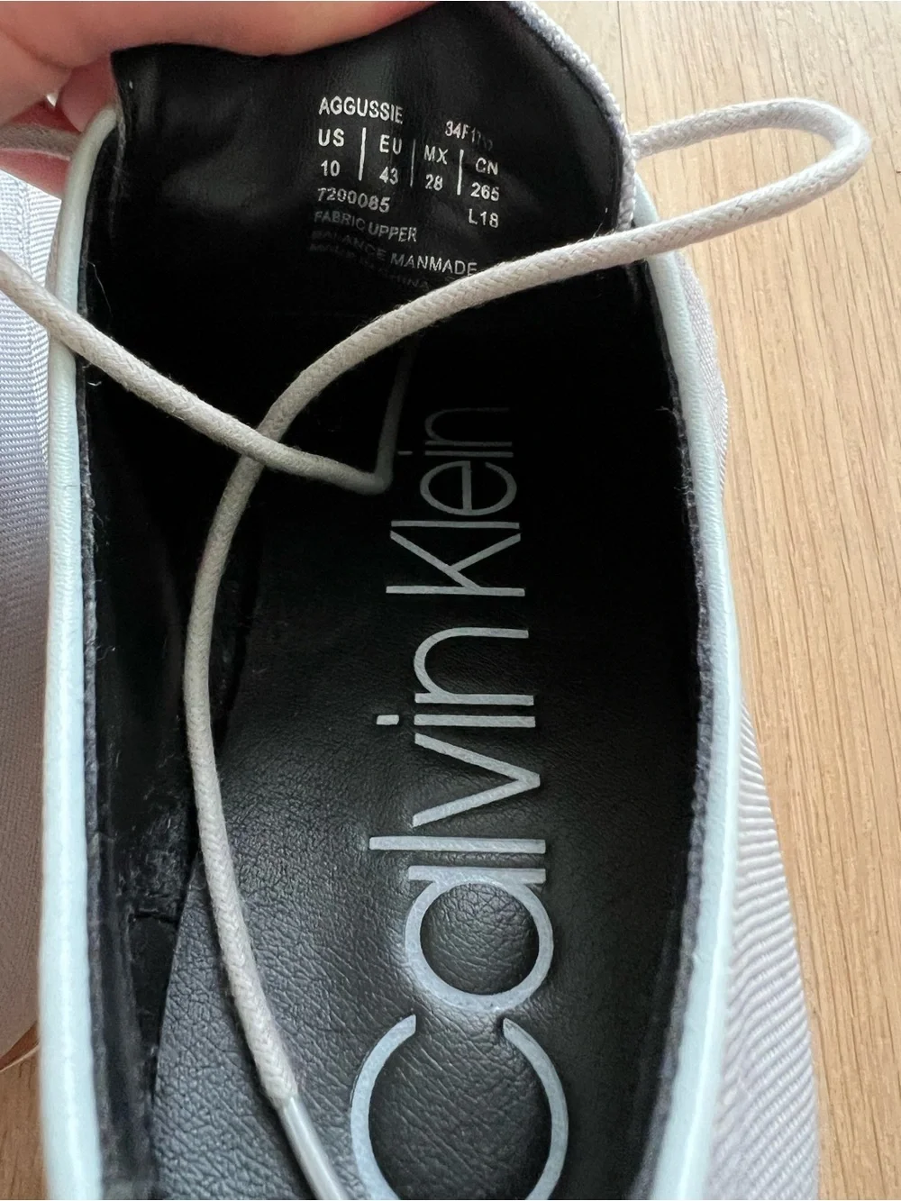 Calvin Klein Light Gray Men's Canvas Derby Shoes